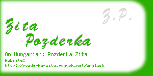 zita pozderka business card